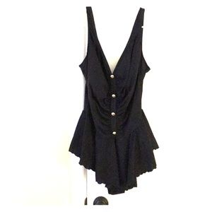 GUC Vintage Black One Pc Swim Bathing Suit 17/18 J